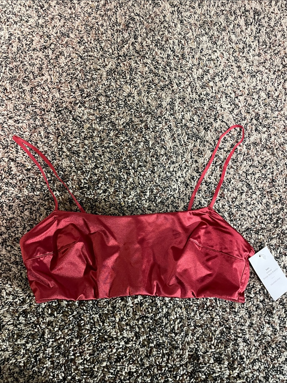 Auden Satin Unlined Scoop Neck Bralette Rich Red Various Sizes | NWT - Picture 5 of 10